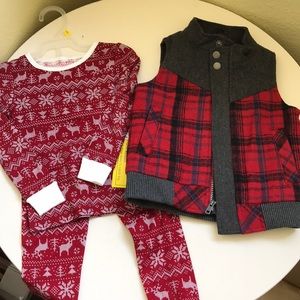 Kids pajama set and winter vest